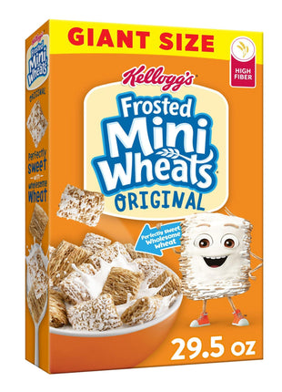 Kellogg's Frosted Mini-Wheats Original Giant Size Breakfast Cereal 29.5 oz | High Fiber, 48g Whole Grain