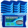 AIDEA Non Scratch Scrub Sponge, 24Count, Sponges for Dishes, Sponges Kitchen, Cleaning Sponge, Cleans Fast Without Scratching, Stands Up to Stuck-on Grime, Cleaning Power for Everyday Jobs