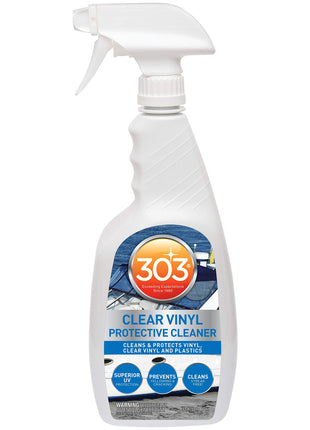 303 Products Marine Clear Protective Cleaner - Cleans and Protects Vinyl and Plastics, Provides Superior UV Protection, Prevents Yellowing and Cracking, 32oz (30215)