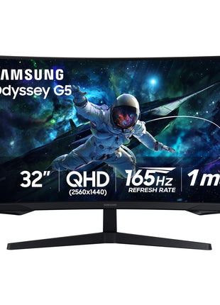 Samsung 32" Odyssey (G55C) Series QHD 1000R Curved Gaming Monitor, | 165Hz, 1ms(MPRT), HDR10, AMD Radeon FreeSync, Eye Care, Glare Free, Sharp Resolution (LS32CG550ENXZA)