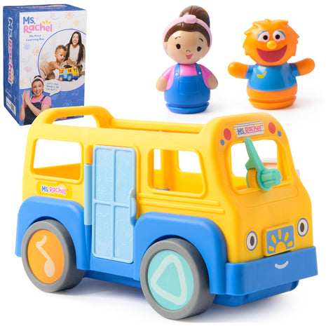 Ms. Rachel My First Learning School Bus Toy with 2 Figures & Sounds | Interactive School Bus With Two Figures, Plays Music And Sounds, Working Wheels, Toddler Toys For Girls And Boys Ages 1-3+