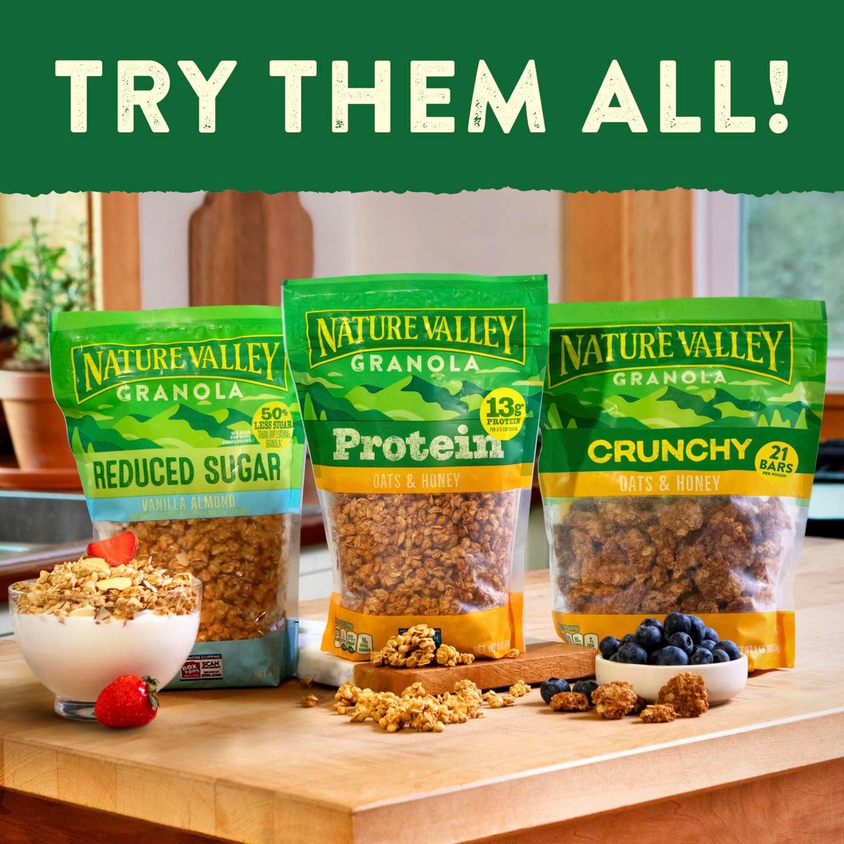 Nature Valley Crunchy Granola, Oats and Honey, Resealable Snack Pouch, Family Size, 24 oz