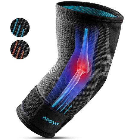 APOYO Tennis Elbow Brace for Women & Men, Workout and Everyday Use (Large) | Elbow Compression Sleeve for Arthritis, Tendonitis, Tennis Elbow & Golfers Elbow, Reduce Joint Pain During Fitness Activity