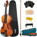 Mendini by Cecilio Violin 4/4 Full Size Kit For Beginners - Hand Carved Acoustic Violins Set - Fiddle Solid Wood Kit with Hard Case, Bow, Rosin, Shoulder Rest, Bridge and Extra Strings