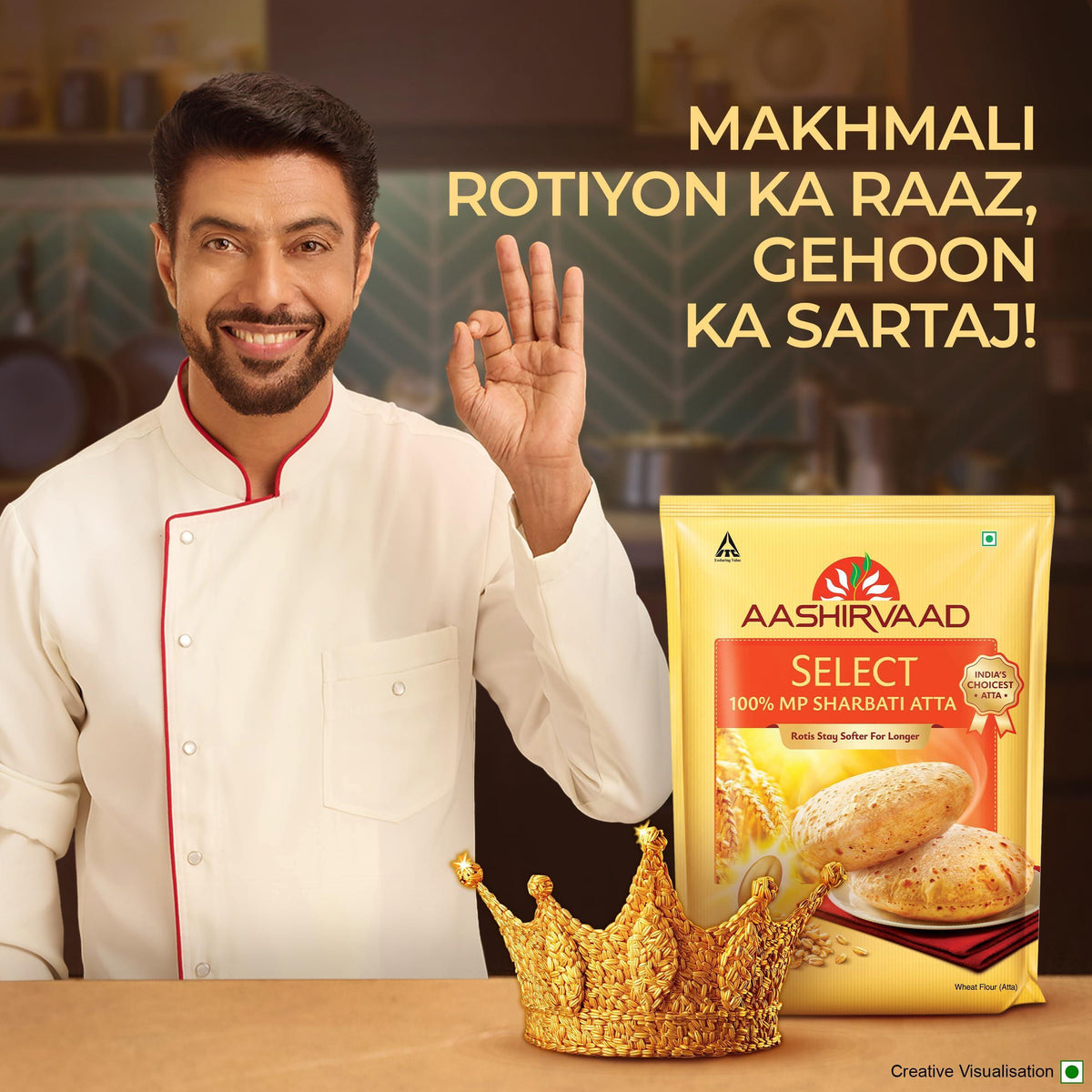 Aashirvaad Select Whole Wheat Sharbati Atta 11 Pound (5 KG)