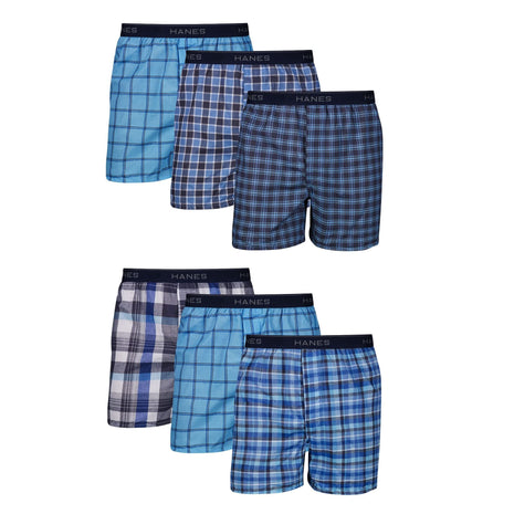 Hanes Men's Underwear Boxers Pack, Cool & Breathable Cotton Underwear, Moisture-Wicking Boxers for Men