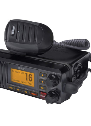 Uniden UM385BK 25 Watt Fixed Mount Marine VHF Radio, Waterproof, Noaa Weather Alert, All USA/Intl/Canadian Marine Channels
