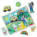 Melissa & Doug? Ms. Rachel?ooden Song Peg Puzzle, 6-Piece Light-Activated Sound Puzzle with Full Songs, Toddler Toys for Boys and Girls Ages 2-5+ Years - FSC Certified