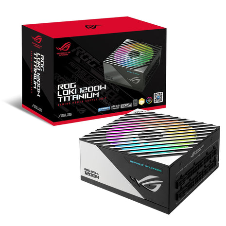 ASUS ROG Loki SFX-L 1200W Titanium PSU (Fully Modular Power Supply, 80+ Titanium, 120mm PWM ARGB Fan, Aura Sync, ATX 3.0 Compatible, PCIe 5.0 Ready, 10 Year Warranty)