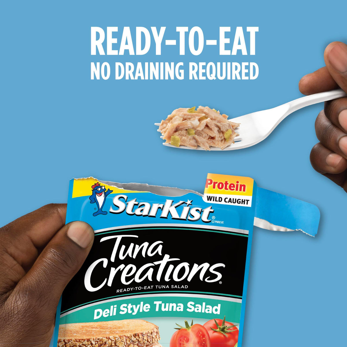 StarKist Tuna Creations Deli Style Tuna Salad, 3 oz Pouch (1 Pack) Ready to Eat Wild Caught Tuna, 13g Protein, 80 Calories Per Serving, Gluten Free, Soy Free, Kosher, Perfect for Meals and Snacks