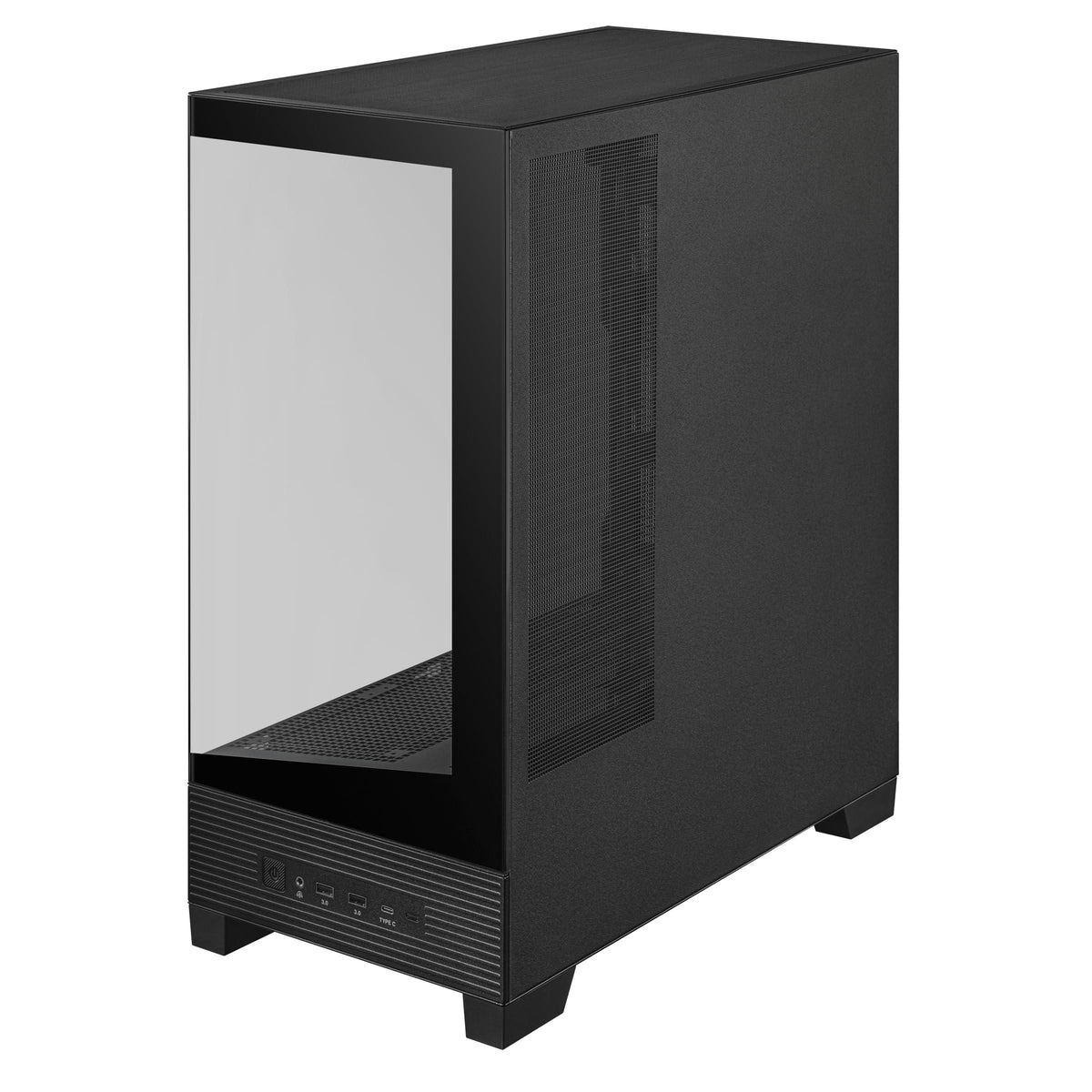 ASUS A31 Black ATX Mid-Tower Gaming Case, Dual-Sided Tempered Glass, Frameless Design, BTF Hidden Connectors, 360 AIO Support, 8° Angled Base, ARGB Ready, Optimized Airflow, Seamless Cable Management