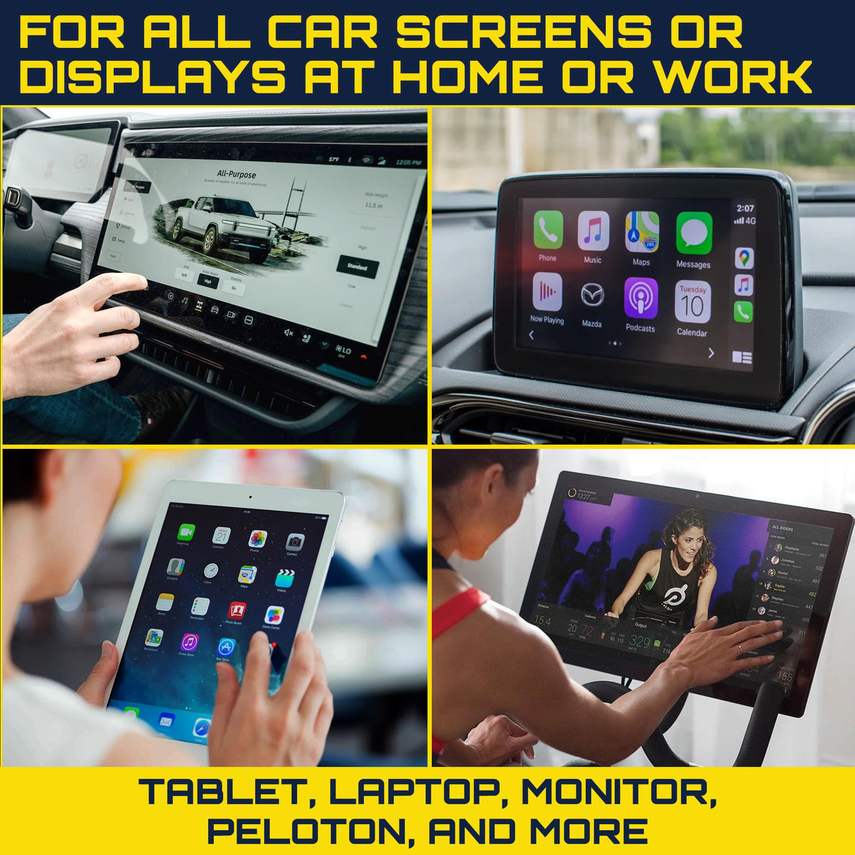Car Screen Cleaner Spray And Wipe, 2-in-1 Spray and Microfiber Cloth Touch Screen Cleaner For Car Display, Cell Phone, Laptop, IPad, IPhone, Macbook Air, Computer (Black)