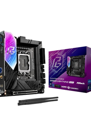 ASRock Phantom Gaming B860I Lightning WiFi 6E Intel Core Ultra B860 LGA1851 DDR5 9333 MHz 128GB M.2 Mini ITX Motherboard Thunderbolt SATA3 6.0 Gb/s PCIe 5.0