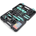 Amazon Basics Household Tool Kit With Storage Case, 142 Piece, Turquoise, 13.39 x 9.25 x 2.95 inch