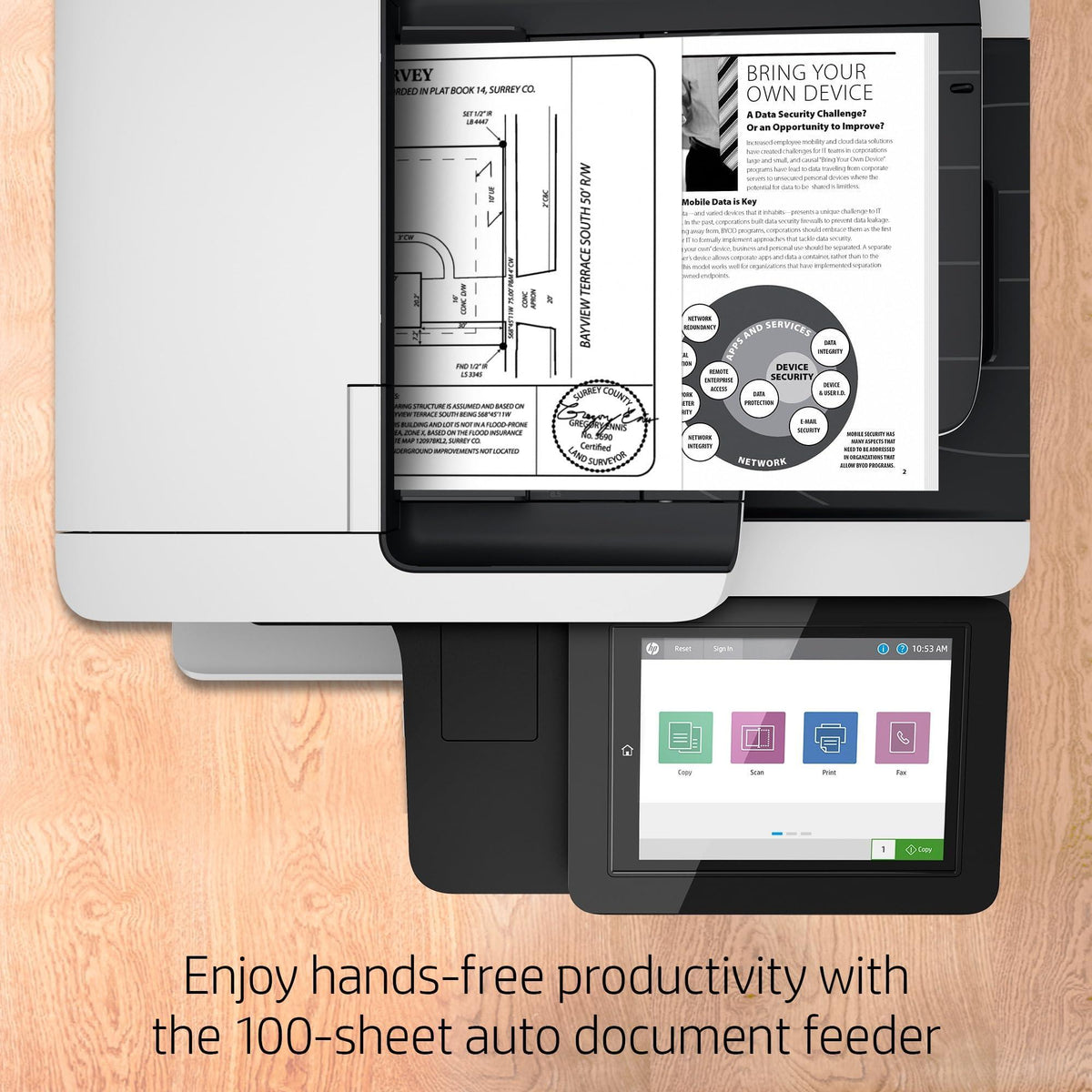HP LaserJet Enterprise MFP M528f Monochrome All-in-One Printer with built-in Ethernet & 2-sided printing (1PV65A), White