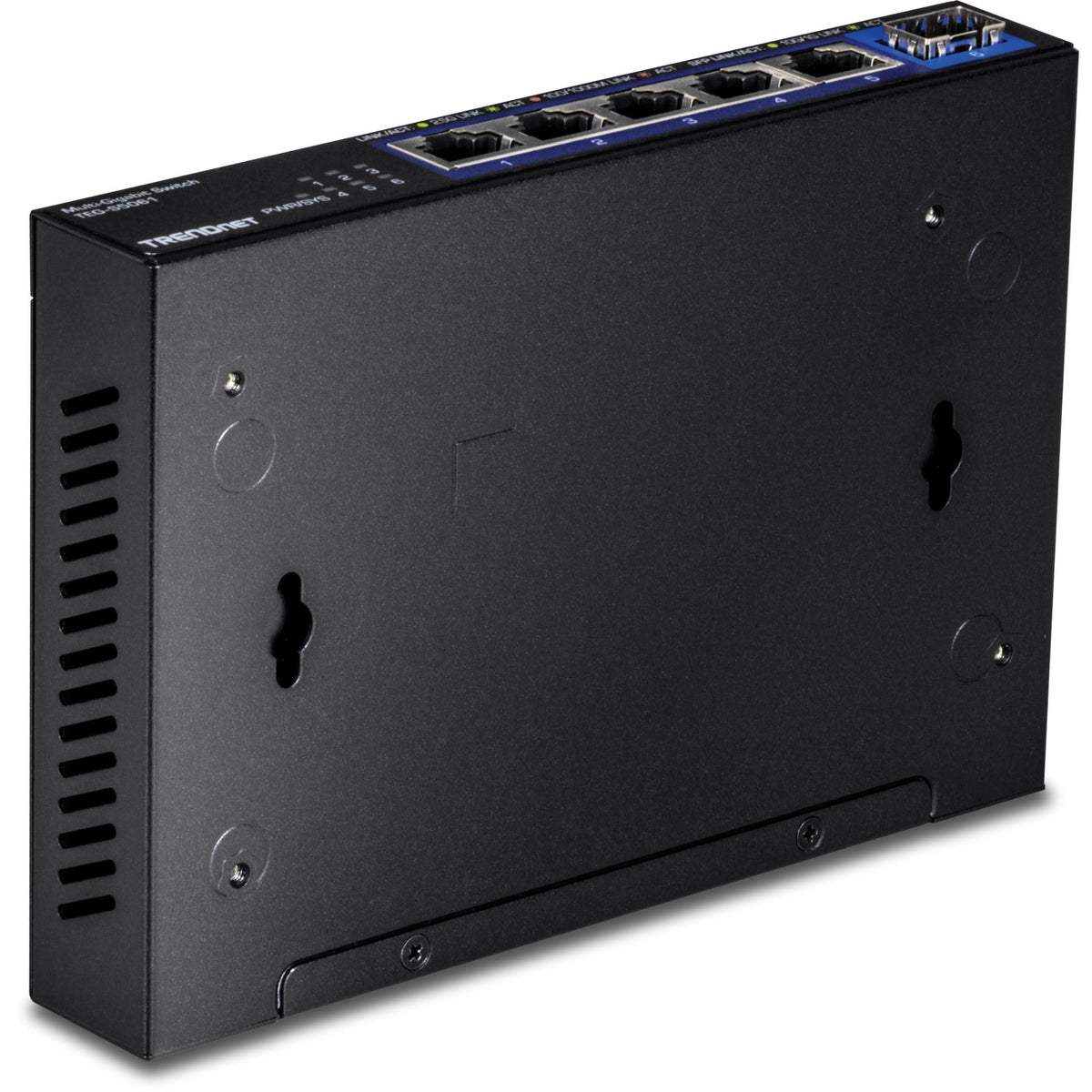 TRENDnet 6-Port Unmanaged 2.5G Switch with 10G SFP+Port, TEG-S5061, 5 x 2.5GBASE-T Ports, 45Gbps SwitchingCapacity, Fanless, Wall Mountable,Lifetime Protection,Black