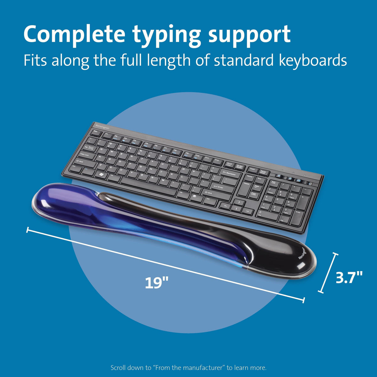 Kensington Duo Gel Keyboard Wrist Rest - Blue (K62397AM)
