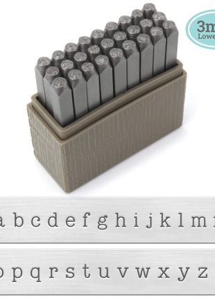 ImpressArt - Basic Typewriter Lowercase 3mm Metal Stamp Letter Set for Engraving and Stamping & DIY Handmade Jewelry