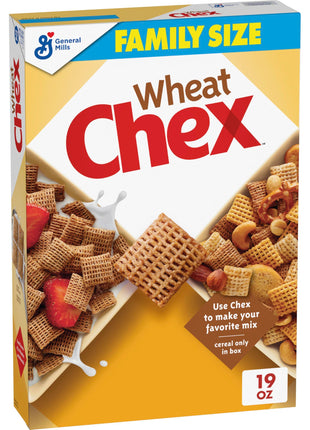 Wheat Chex Breakfast Cereal, Homemade Chex Mix Ingredient, Family Size, 19 oz