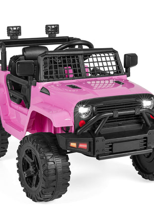 Best Choice Products 12V Kids Electric Vehicle Toy Ride On Car with Parent Remote Control for Toddlers, Seat Harness, 61 lbs Weight Capacity, Locking Doors, Spring Suspension, Bluetooth - Pink