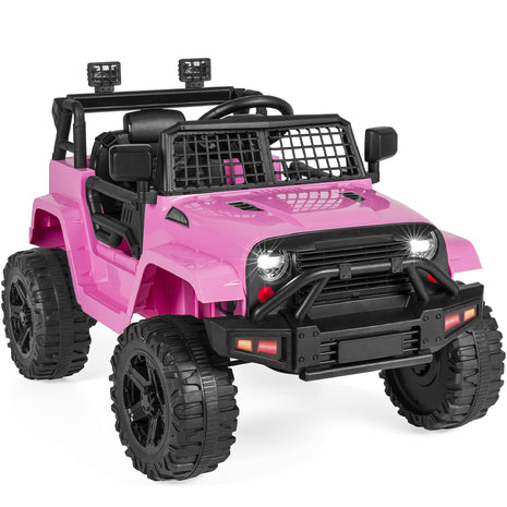 Best Choice Products 12V Kids Electric Vehicle Toy Ride On Car with Parent Remote Control for Toddlers, Seat Harness, 61 lbs Weight Capacity, Locking Doors, Spring Suspension, Bluetooth - Pink