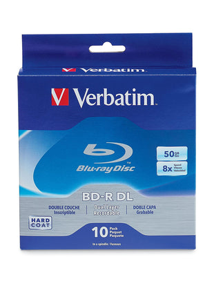 Verbatim BD-R DL 50GB 8X Blu-ray Recordable Media Disc Double Layer- 10 Pack Spindle - 97335