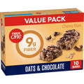 Fiber One Chewy Bars, Oats and Chocolate, Fiber Snacks, Value Pack, 10 Ct, 14.1 oz
