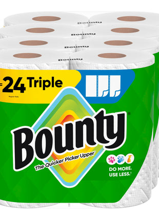 Bounty Select A Size Paper Towels, White, 8 Triple Rolls = 24 Regular Rolls