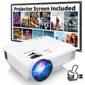 1080P Mini Projector with Screen, Portable Home Theater Movie Projector with Two-Way Bluetooth, HDMI/USB Input for Smartphone/TV Stick, Ideal for Indoor & Outdoor Use
