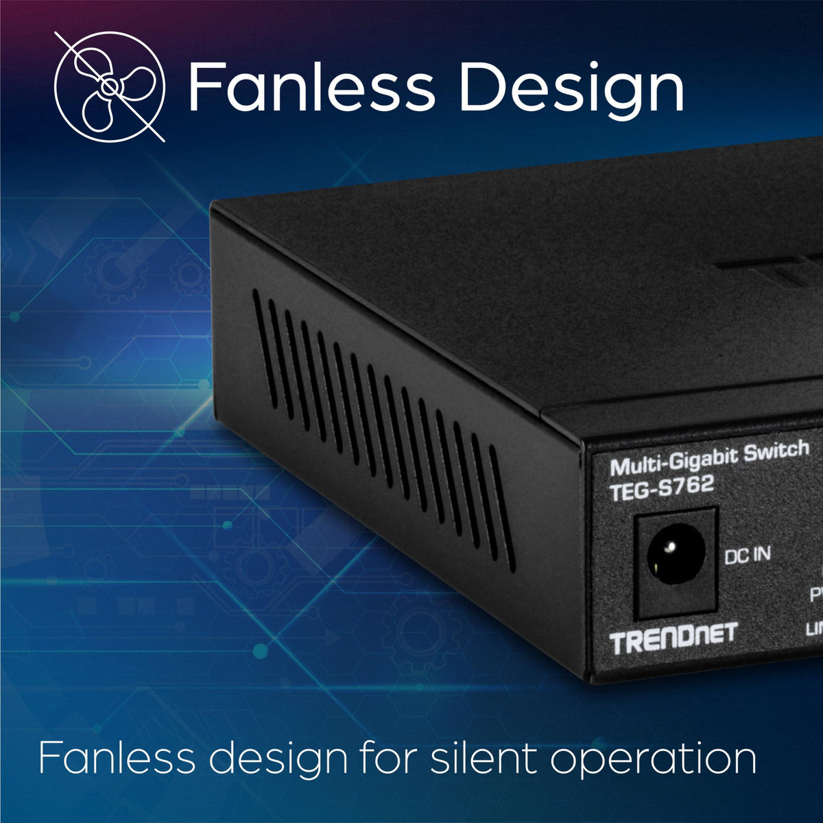 TRENDnet 6-Port 10G Switch, 4 x 2.5G RJ-45 Base-T Ports, 2 x 10G RJ-45 Ports, 60Gbps Switching Capacity, Wall Mountable, 10 Gigabit Network Connections, Lifetime Protection, Black, TEG-S762