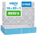 Aerostar 18x20x1 MERV 8 - 6 Count - High Efficiency Pleated HVAC, Furnace & Air Conditioner Filters - Removes Dust, Lint, Mold & Allergy-Causing Pollen