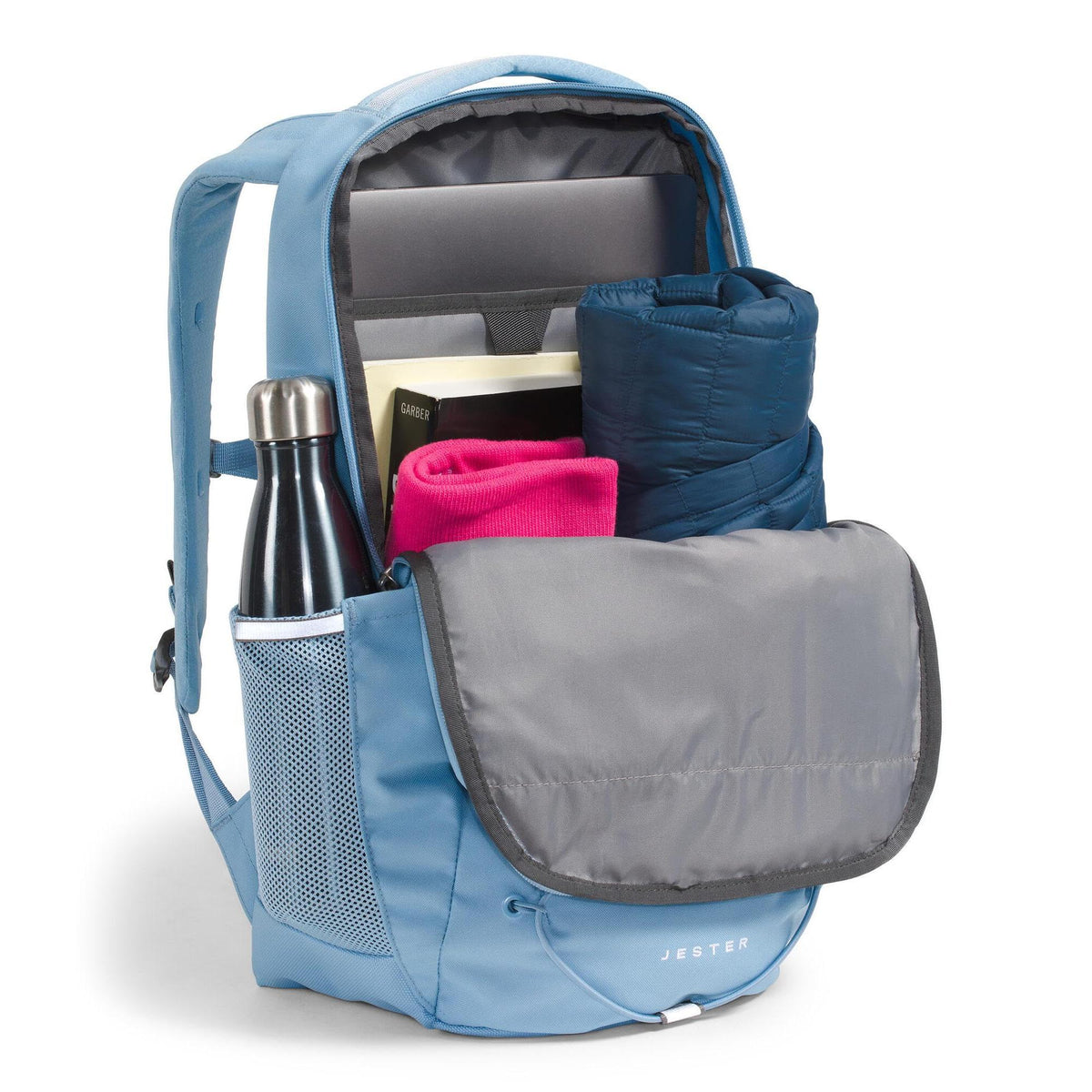 THE NORTH FACE Women's Jester Everyday Laptop Backpack | Commuter Travel Bag with Laptop Sleeve, Water-Repellent Finish, Spacious Compartment, Steel Blue, One Size