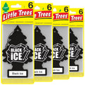 LITTLE TREES Air Fresheners Car Air Freshener. Hanging Tree Provides Long Lasting Scent for Auto or Home. Black Ice, 24 Air Fresheners