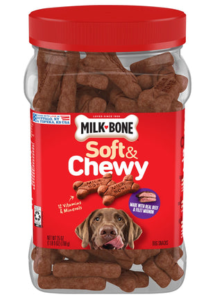 Milk-Bone Soft & Chewy Dog Treats, Beef & Filet Mignon Recipe, 25 Ounce