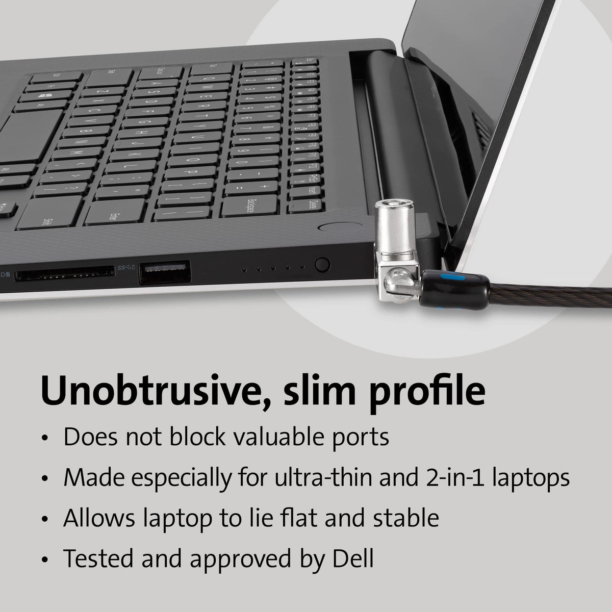 Kensington Slim N17 2.0 Keyed Dual Head Laptop Lock for Wedge-Shaped Slots (K60508WW)