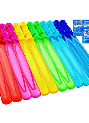 JOYIN 14.6'' Big Bubble Wands for Kids, 6 PCS Bubble Wand with Refill Solution for Summer Toy Party Favor, Outdoors Toy Activity, Easter Basket Stuffers, Birthday Gift