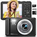 5K Digital Camera - 72MP UHD Digital Cameras for Photography - Autofocus Point and Shoot Small Camera with Flash for Kids - 2.8 Inch Screen Compact Portable Vlogging Camara with 16X Zoom, 32GB SD Card