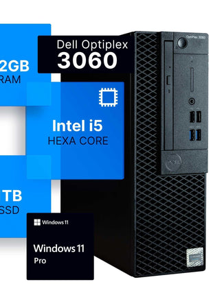 Dell Optiplex 3060 Desktop Computer | Intel i5-8500 (3.2) | 32GB DDR4 RAM | 1TB SSD Solid State | Built in WiFi | Bluetooth | Windows 11 Professional | Home or Office PC (Renewed)