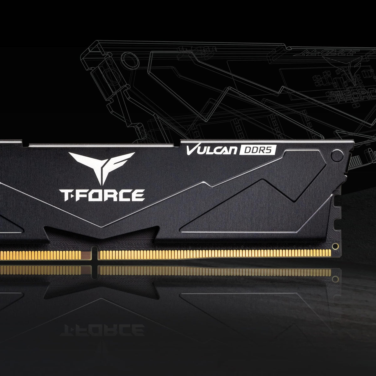 TEAMGROUP T-Force Vulcan DDR5 64GB (2x32GB) 6000MHz (PC5-48000) CL38 Intel XMP 3.0 & AMD Expo Compatible Desktop Memory Module Ram Black FLBD564G6000HC38GDC01