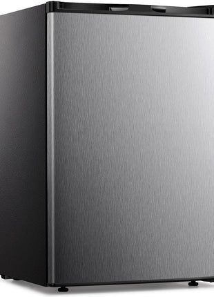 Kismile Small Freezer Upright, 3.0 Cu.ft Mini Freezer, Stainless Steel | Adjustable Thermostat, Removable Shelves, Reversible Single Door, for Bedroom/Home/Dorms/Apartment