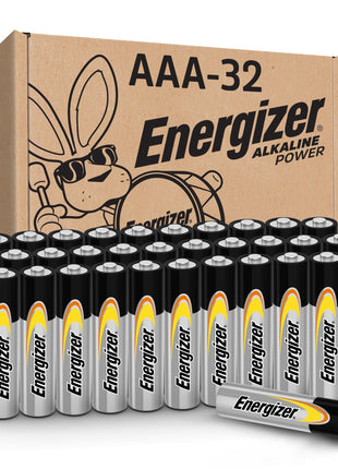 Energizer Alkaline Power AAA Batteries, 32 Count, Long Lasting Triple A Batteries, Suitable for Everyday Electronics and Emergency Gear