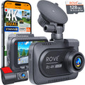 ROVE R2-4K DUAL Dash Cam Front and Rear, STARVIS 2 Sensor, FREE 128GB Card Included, 5G WiFi - up to 20MB/s Fastest Download Speed with App, 4K 2160P/FHD Dash Camera for Cars, 3 inch IPS, 24H Parking Mode
