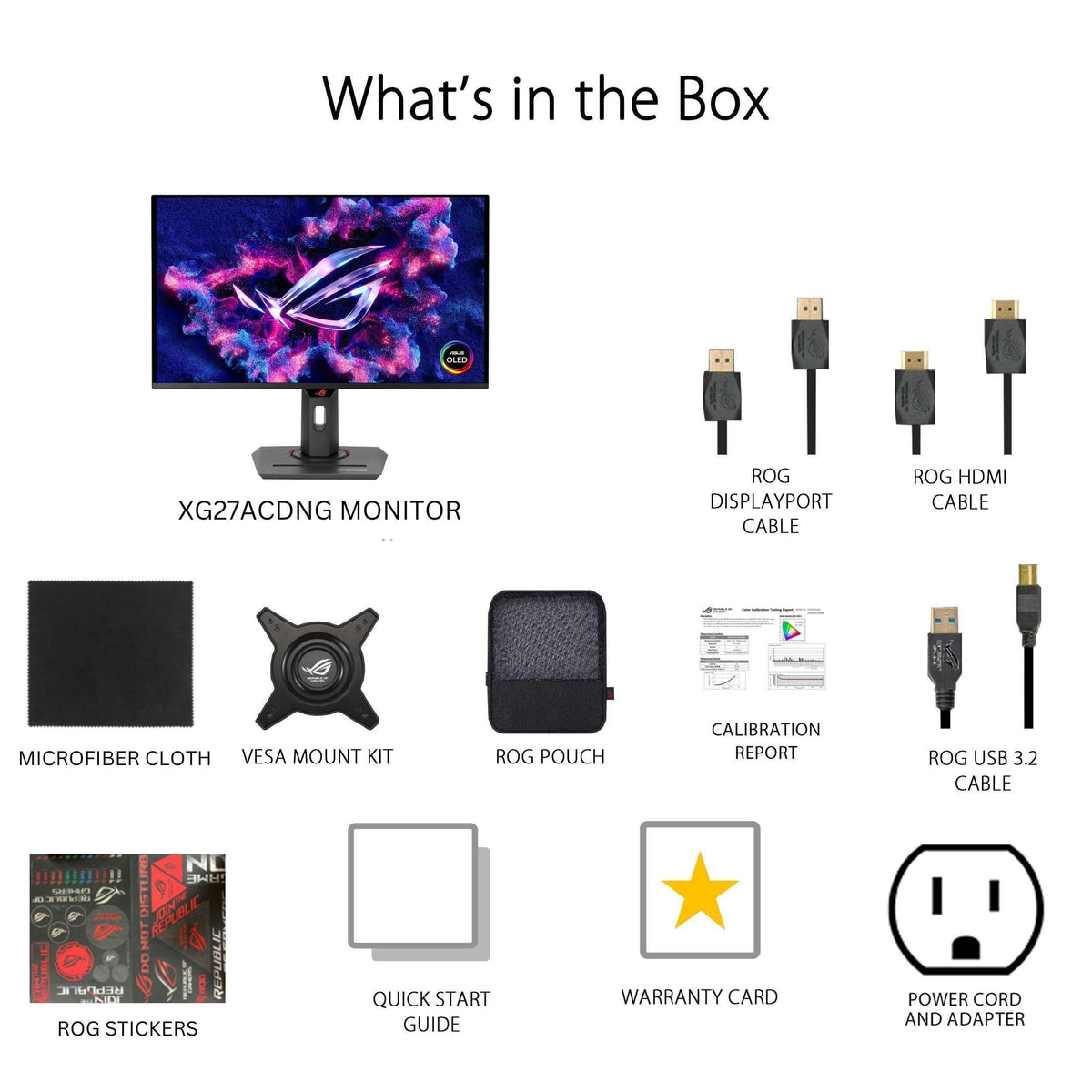 ASUS ROG Strix 26.5” 1440P QD-OLED Gaming Monitor (XG27ACDNG) -QHD (2560x1440), 360Hz, 0.03ms, Custom Heatsink, OLED Care+, G-SYNC Compatible, 99% DCI-P3, DisplayWidget, AI Gaming, 3yr Warranty