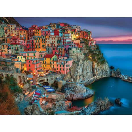 Buffalo Games - Cinque Terre Italy Coastal - 1000 Piece Puzzle for Adults | Art by Peter Stewart, Made in USA, Recycled Board, Finished Size 26.75 x 19.75 in, Includes Poster, Frameable Art, Giftable