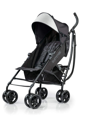 3Dlite Convenience Stroller,Jet Black–Lightweight Stroller with Aluminum Frame,Large Seat Area, 4 Position Recline, Extra Large Storage Basket– Infant Stroller for Travel&More