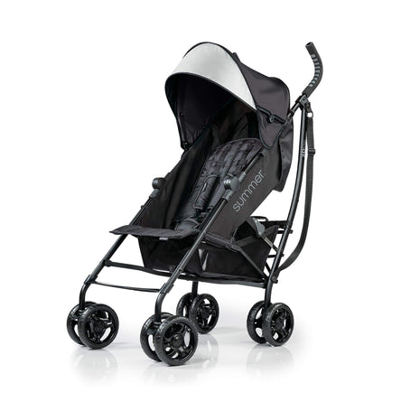 3Dlite Convenience Stroller,Jet Black–Lightweight Stroller with Aluminum Frame,Large Seat Area, 4 Position Recline, Extra Large Storage Basket– Infant Stroller for Travel&More