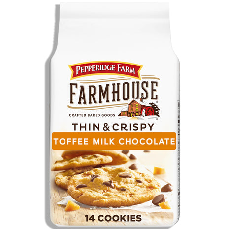 Pepperidge Farm Farmhouse Thin & Crispy Toffee Chocolate Cookies, 6.9 Oz