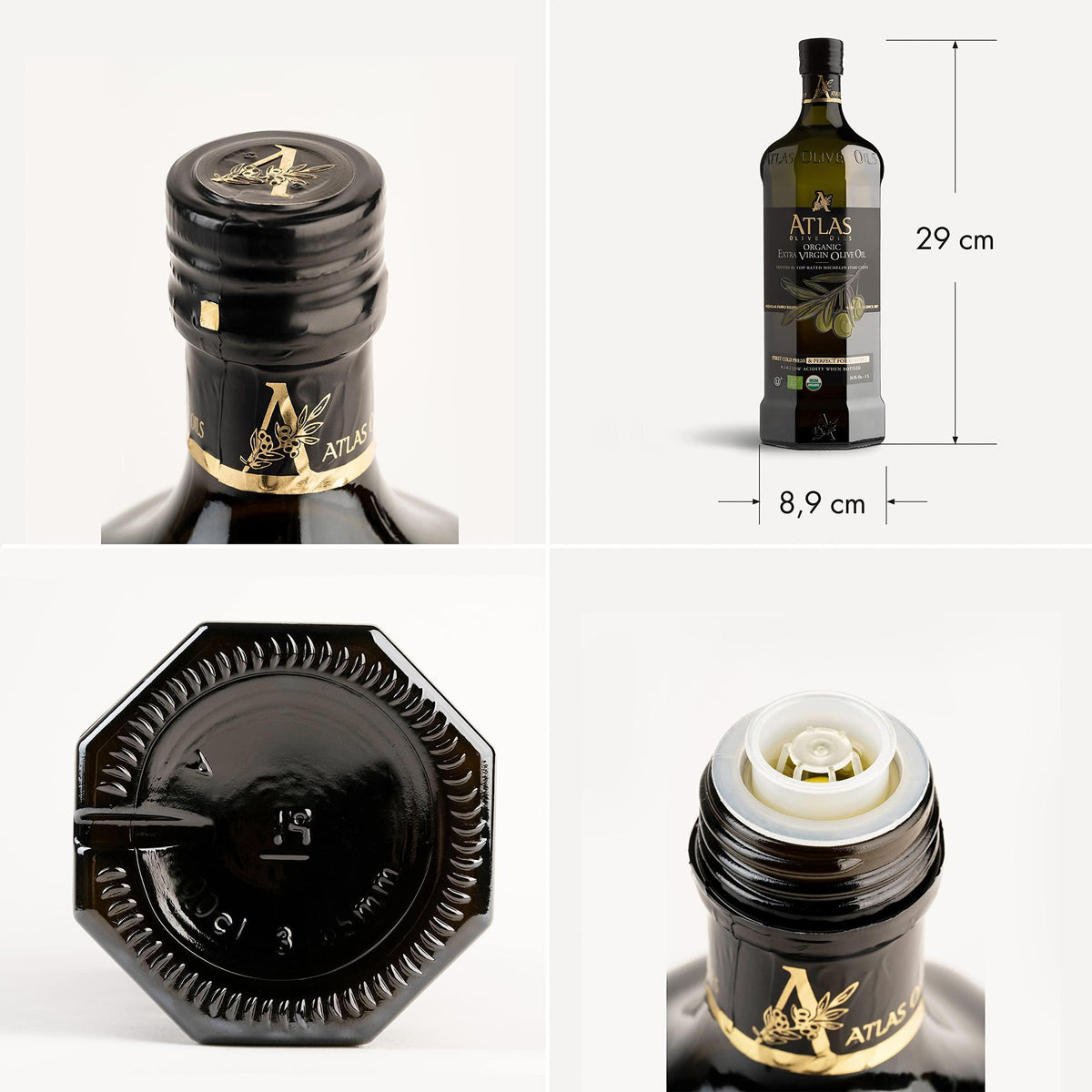 Atlas 1 LT Cold Press Extra Virgin Olive Oil with Polyphenol Rich from Morocco | Newly Harvested Unprocessed from One Single Family Farm | Moroccan Organic EVOO Trusted by Award-Winning Chefs