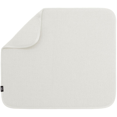 S&T INC. Dish Drying Mat, 16” x 18”, Absorbent Microfiber Kitchen Counter Mat, Dish Drying Pad for Dishes, Utensils, Pots and Pans, Large, Cream