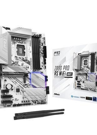 ASRock Z890 Pro RS WiFi 6E White Intel Core Ultra LGA1851 RL-ILM DDR5 8666 MHz 256 GB ATX Motherboard M.2